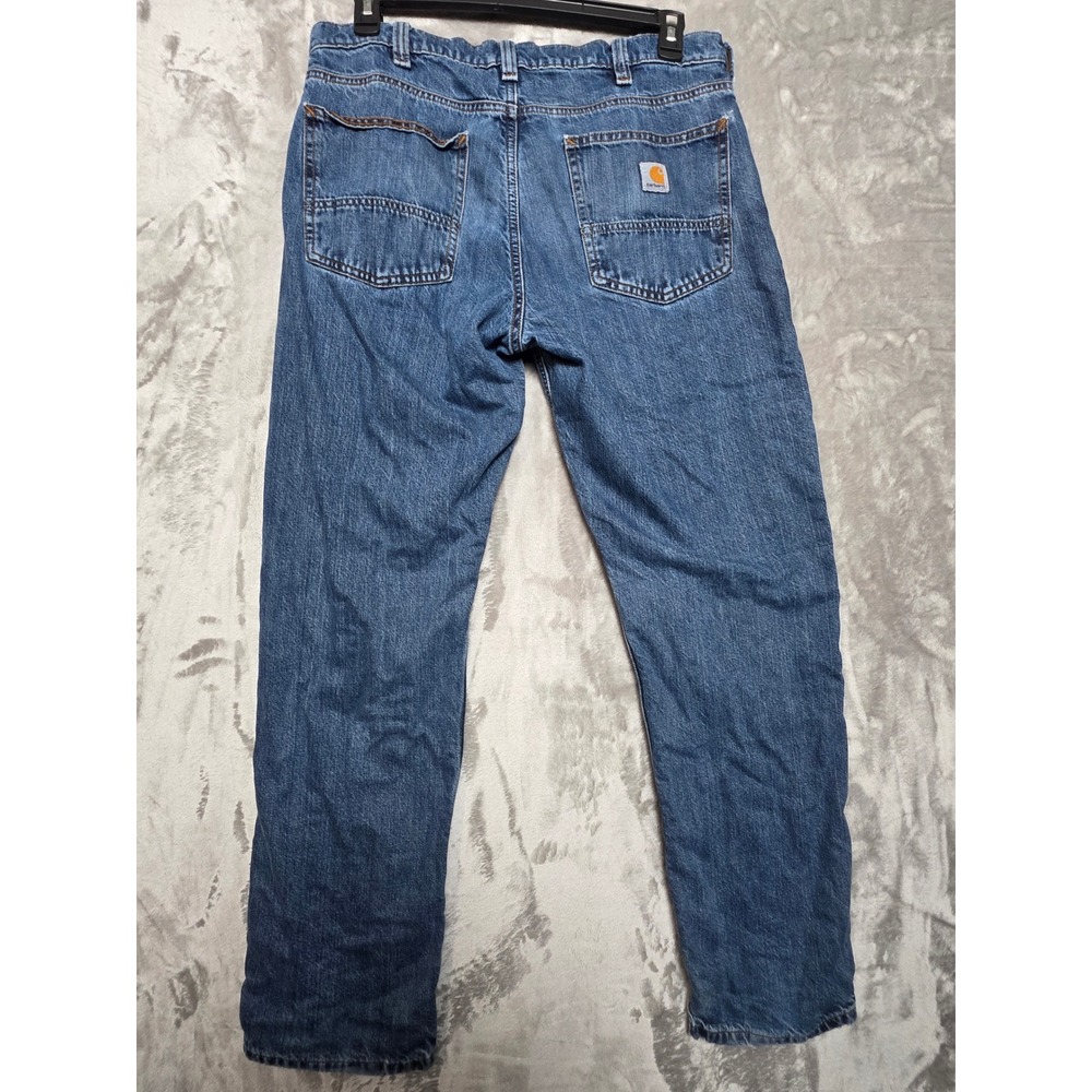 Carhartt Relaxed Fit Jeans Mens 36x32 Blue Denim Workwear Carpenter Work Pants - Picture 3 of 9